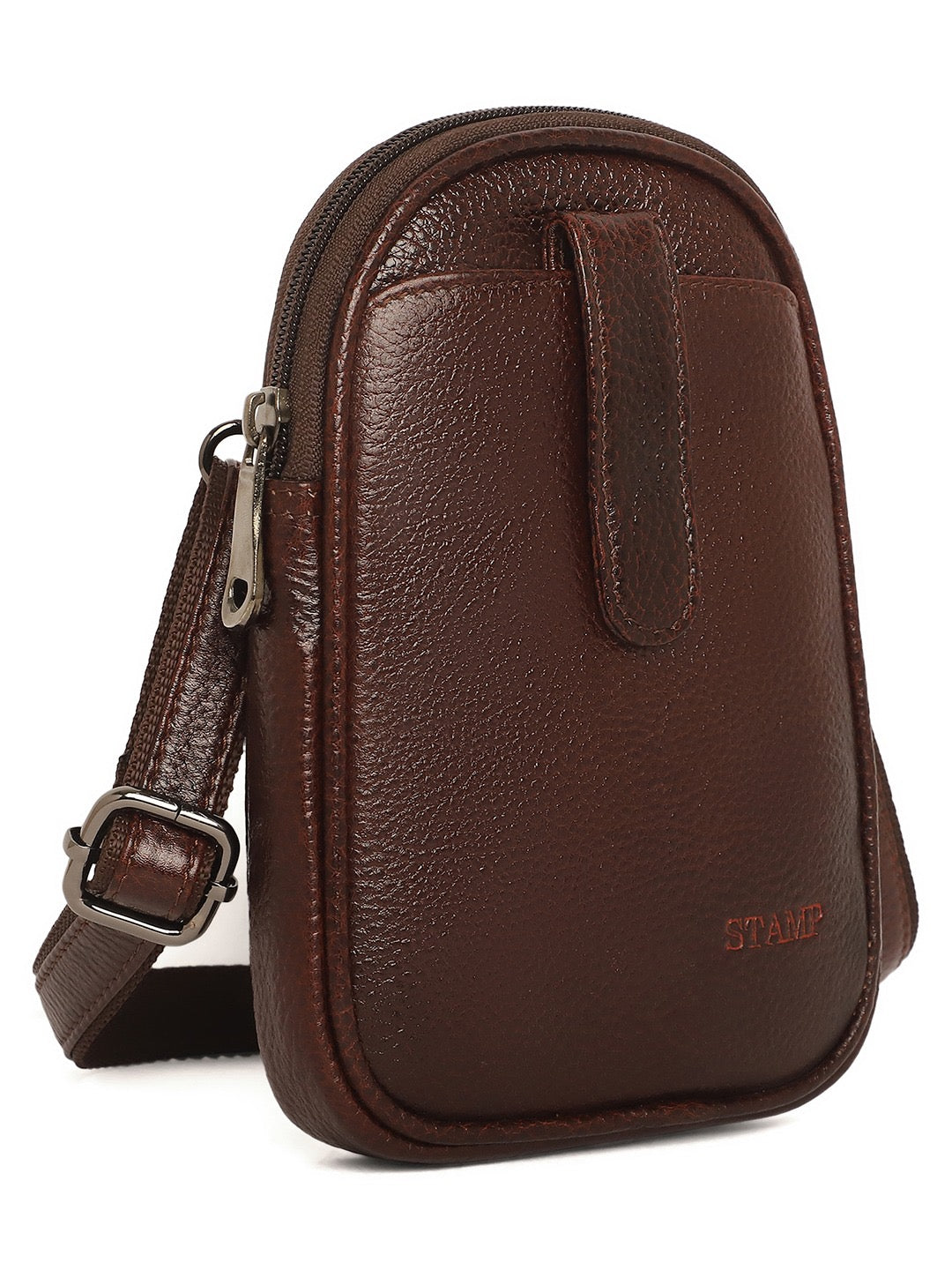 Dominic Black Leather Sling Bag - The Heels India