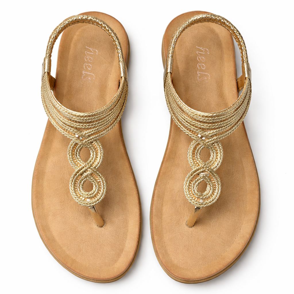 Frida Flat Back Elastic Crochet Sandals - The Heels India