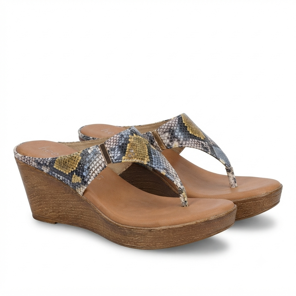 Margaret Comfort Slip On Wedge Platform Heel Slippers