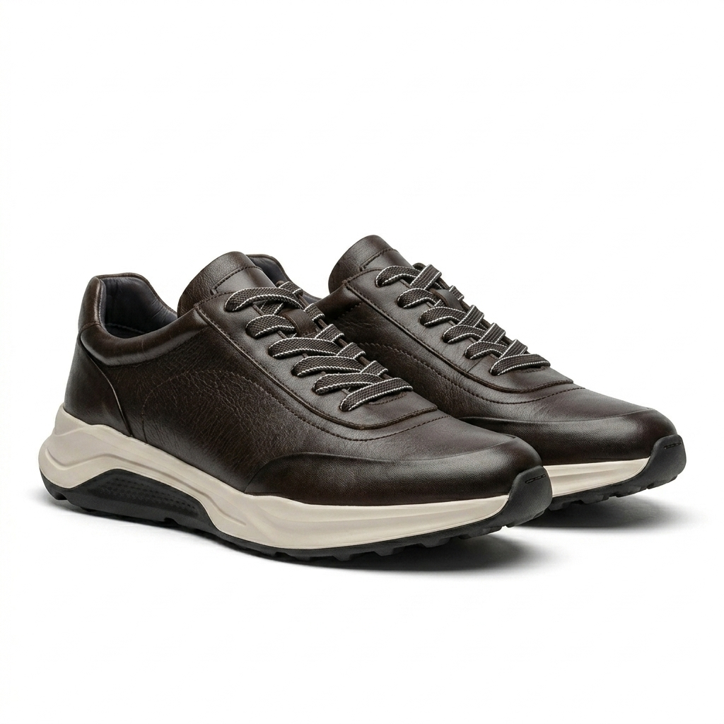 Kai Premium Leather Lace Up Sneakers