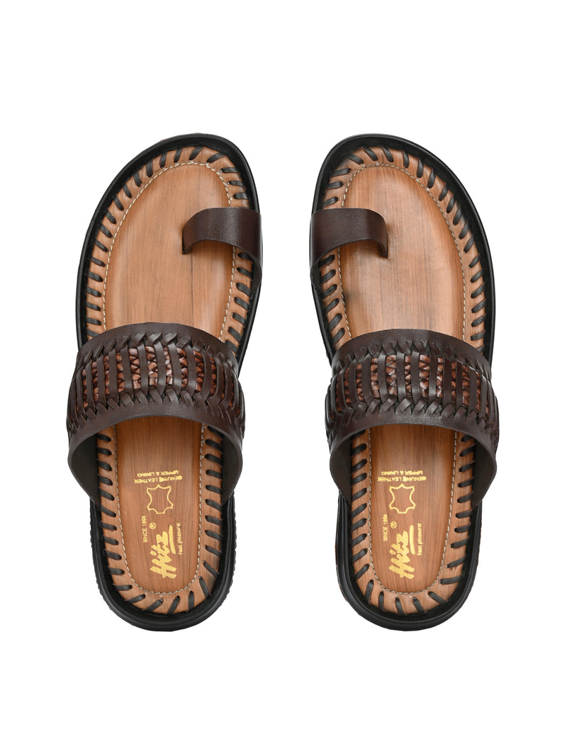 Solano Brown Leather Slippers HT