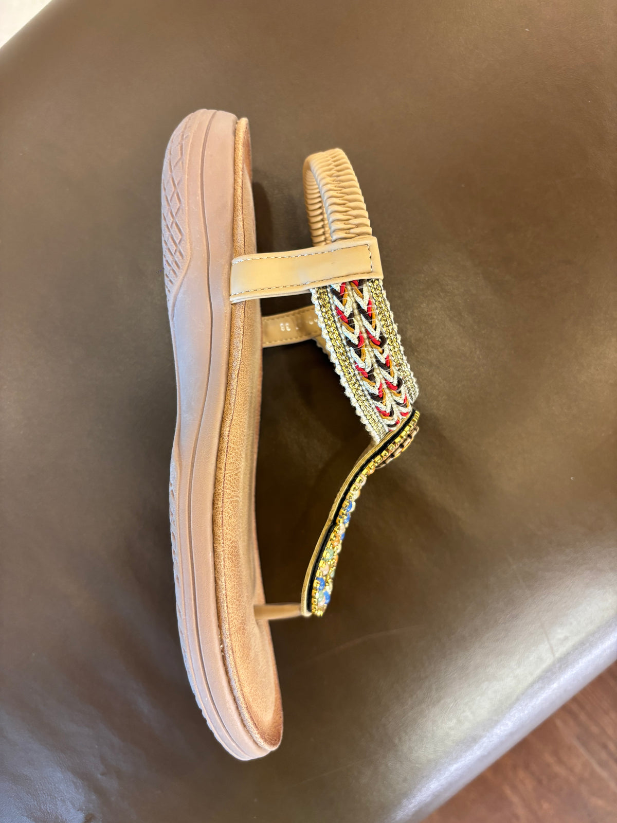 Rosaira Cushioned Embellished Back Elastic Sandals