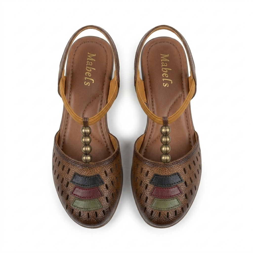 Nida Ethnic Leather Elastic Sandals