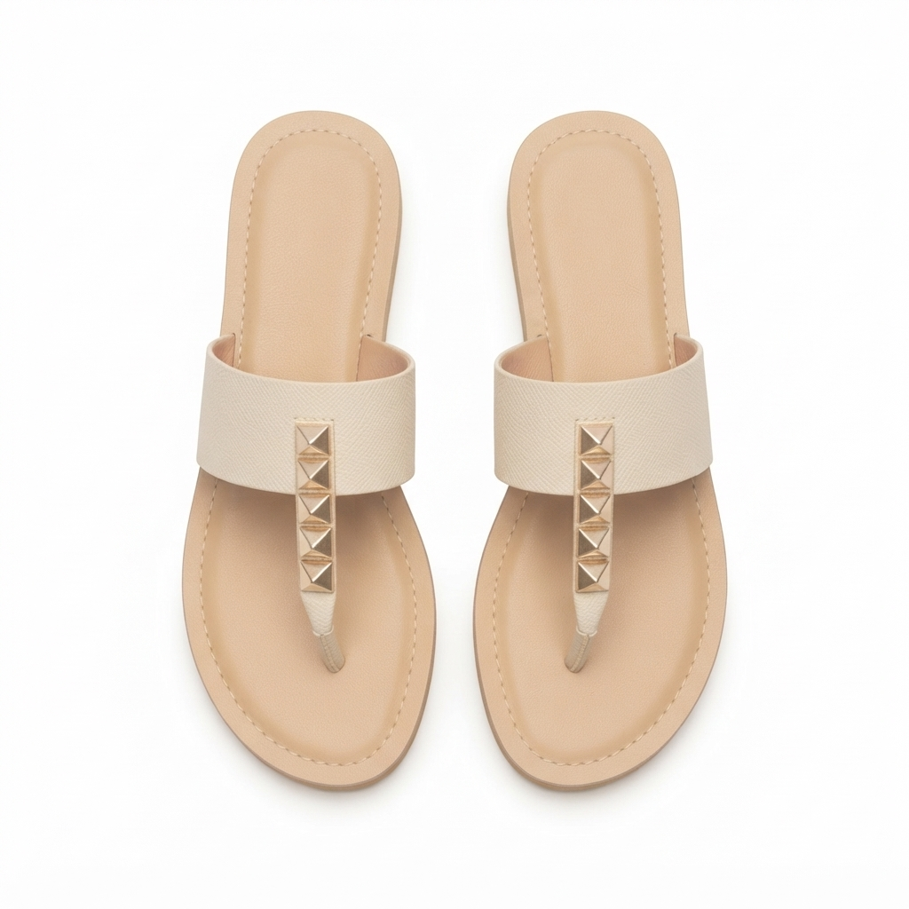 Adele Cushioned V Strap Slippers