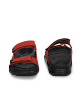 Harisson Red Leather Velcro Sliders HT