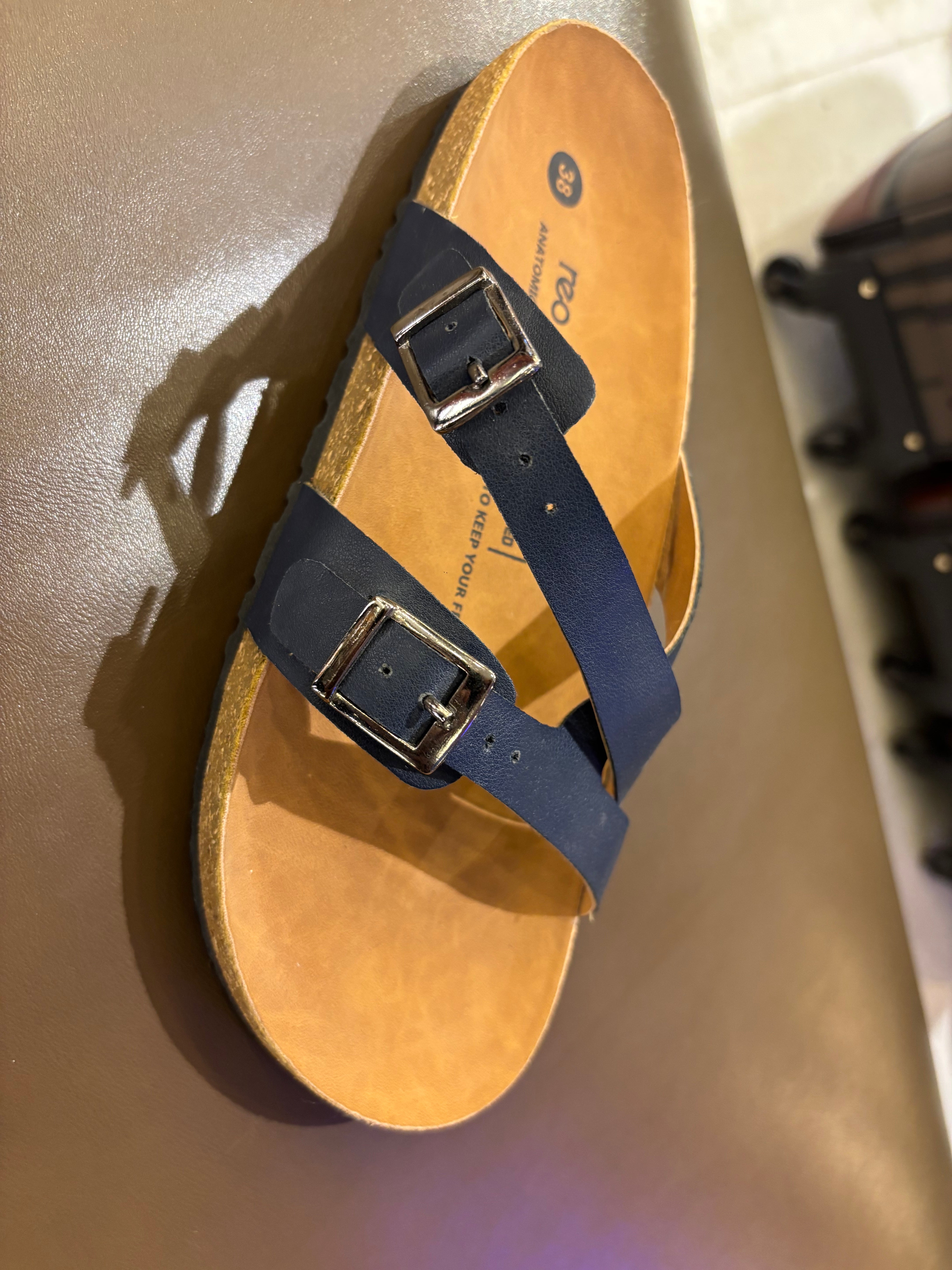Cherie Buckle Strap Cork Summer Sliders