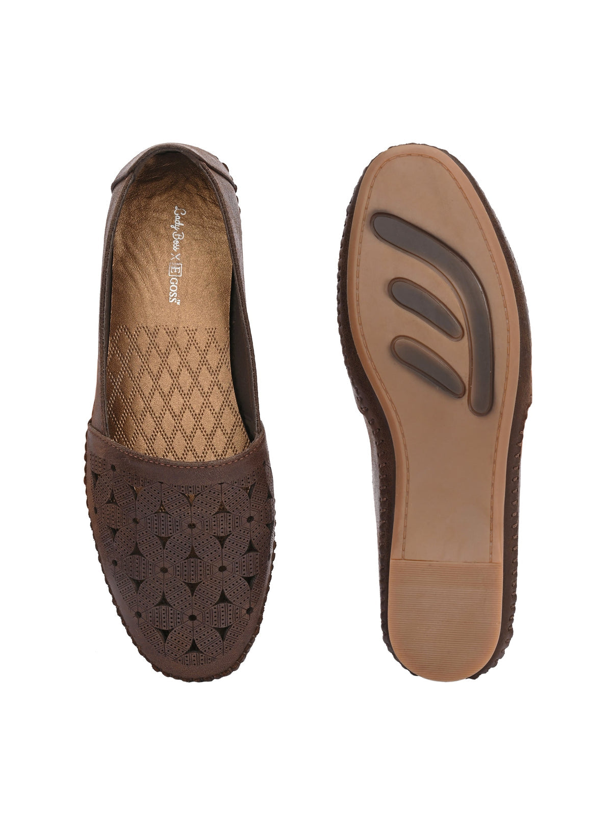 Milla Perforated Cushioned Leather Ballerinas