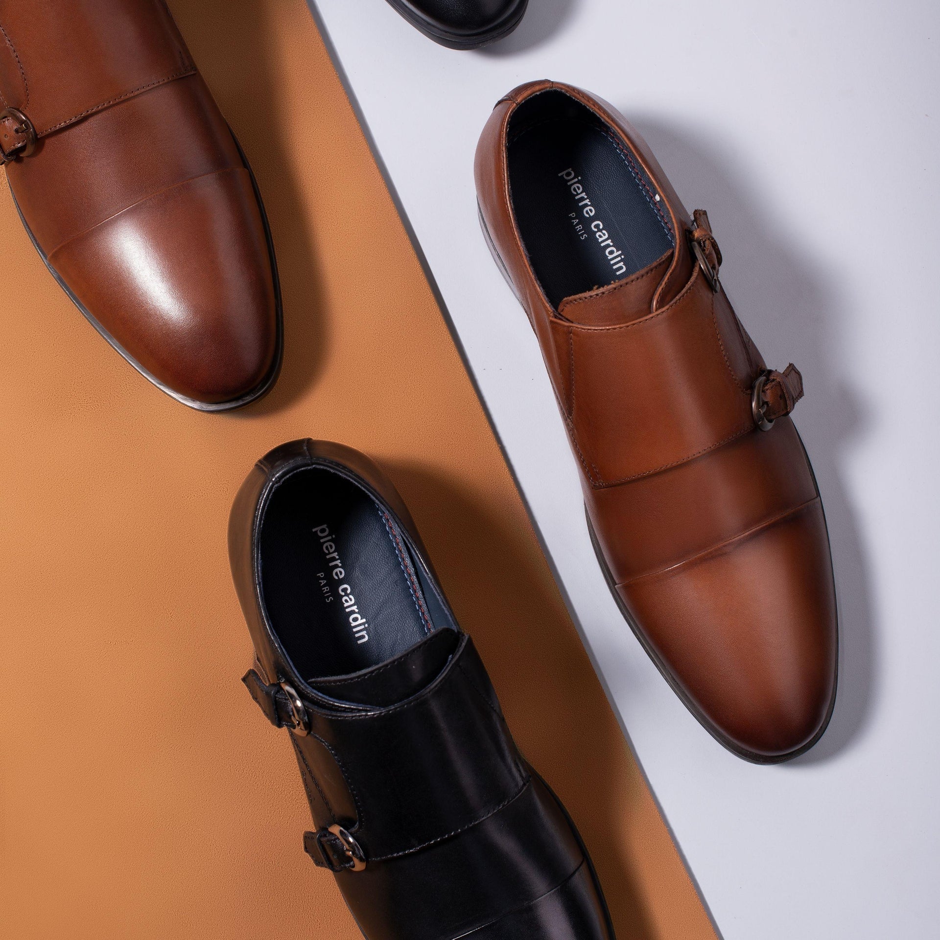 Marcus Leather Double Monk Strap Shoes