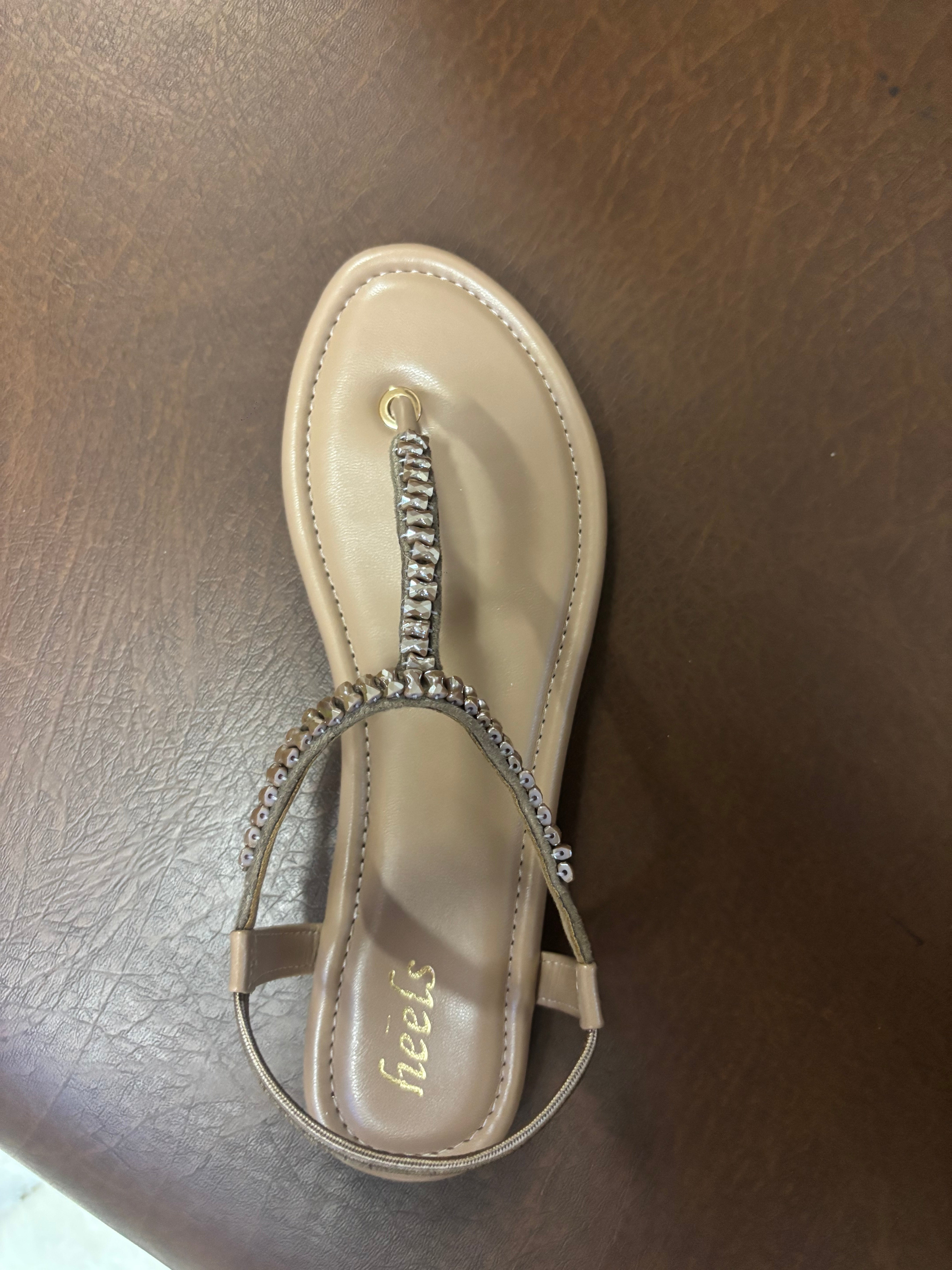 Renessa Embellished Back Elastic Flat Everyday Sandals