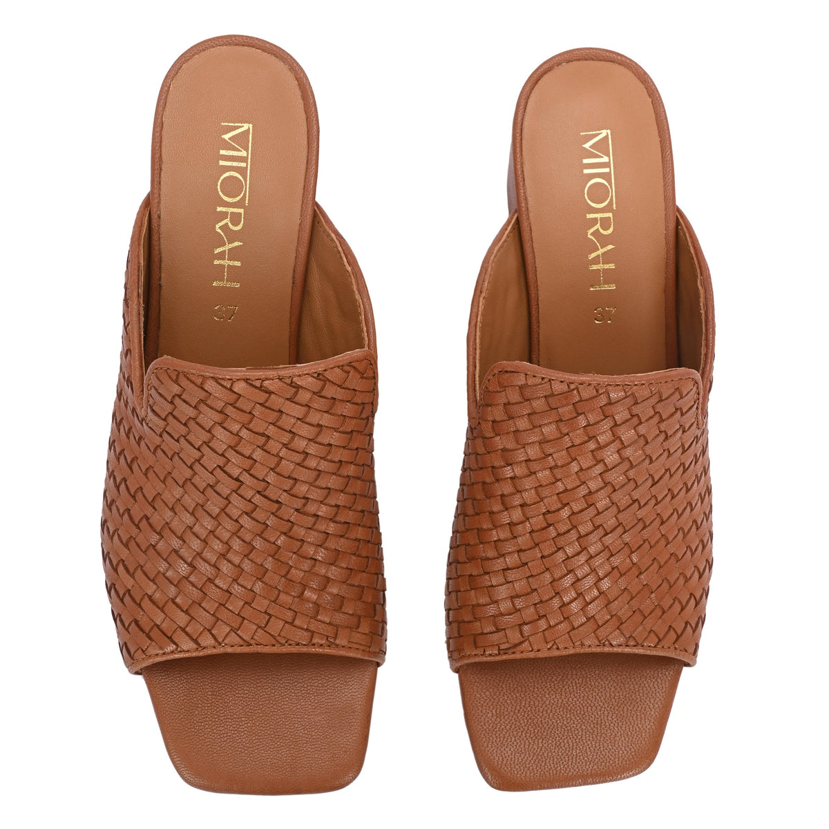 SAANJH Leather HandWoven Block Heels