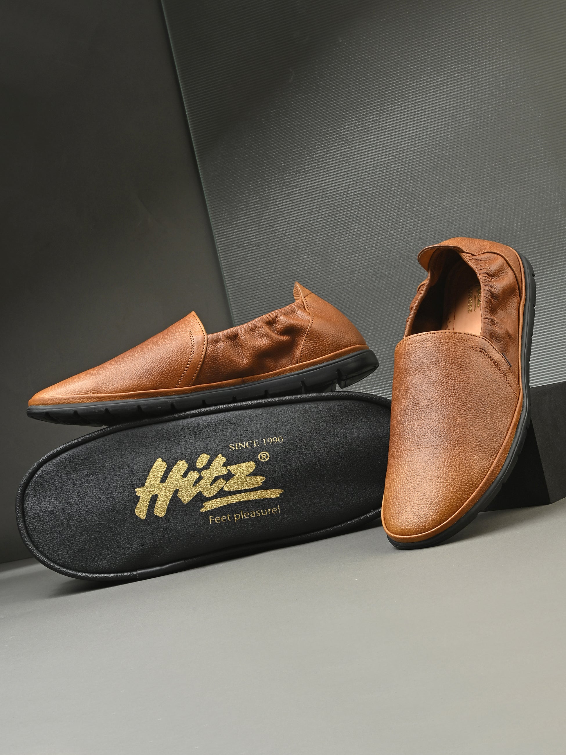 Urban Leather Back Elastic Slip Ons