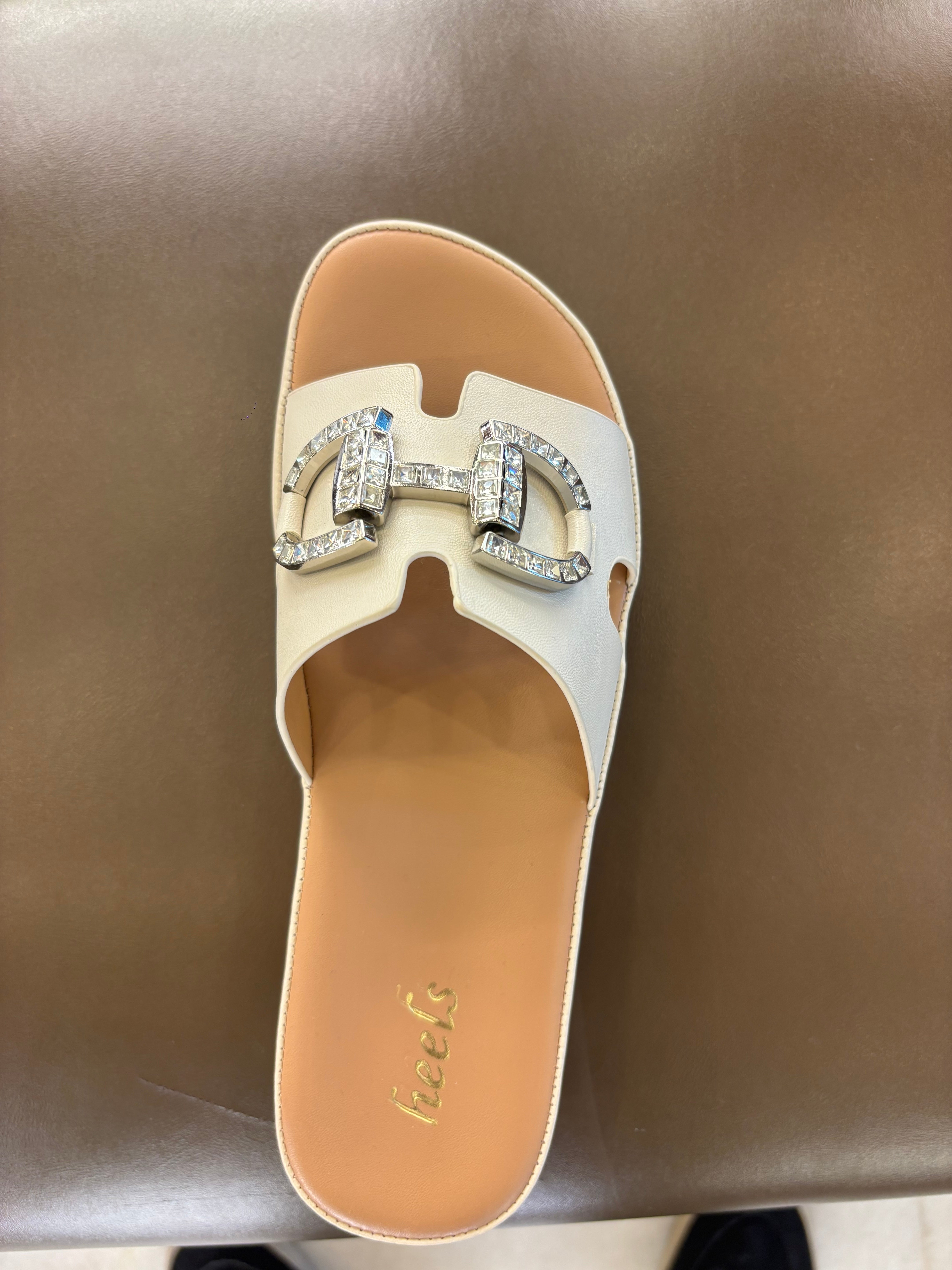 Layla Premium Cushioned Wedge Embellished Sliders
