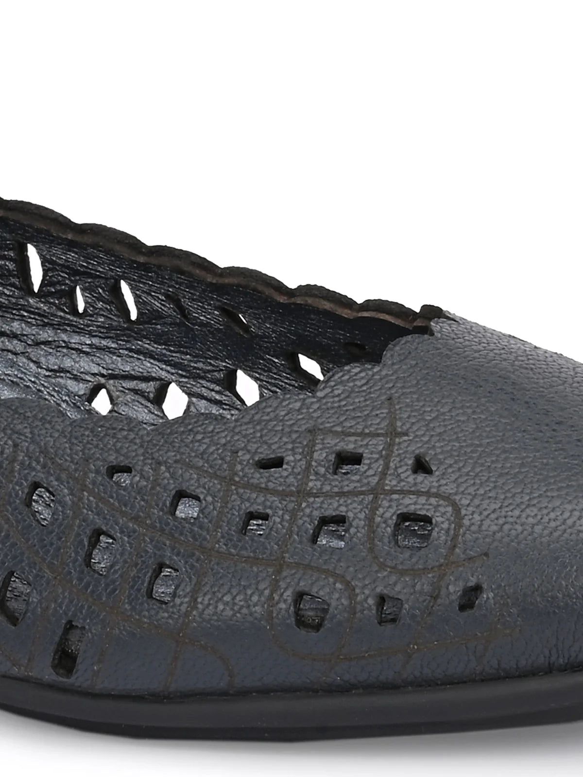 Keisha Perforated Cushioned Leather Ballerinas