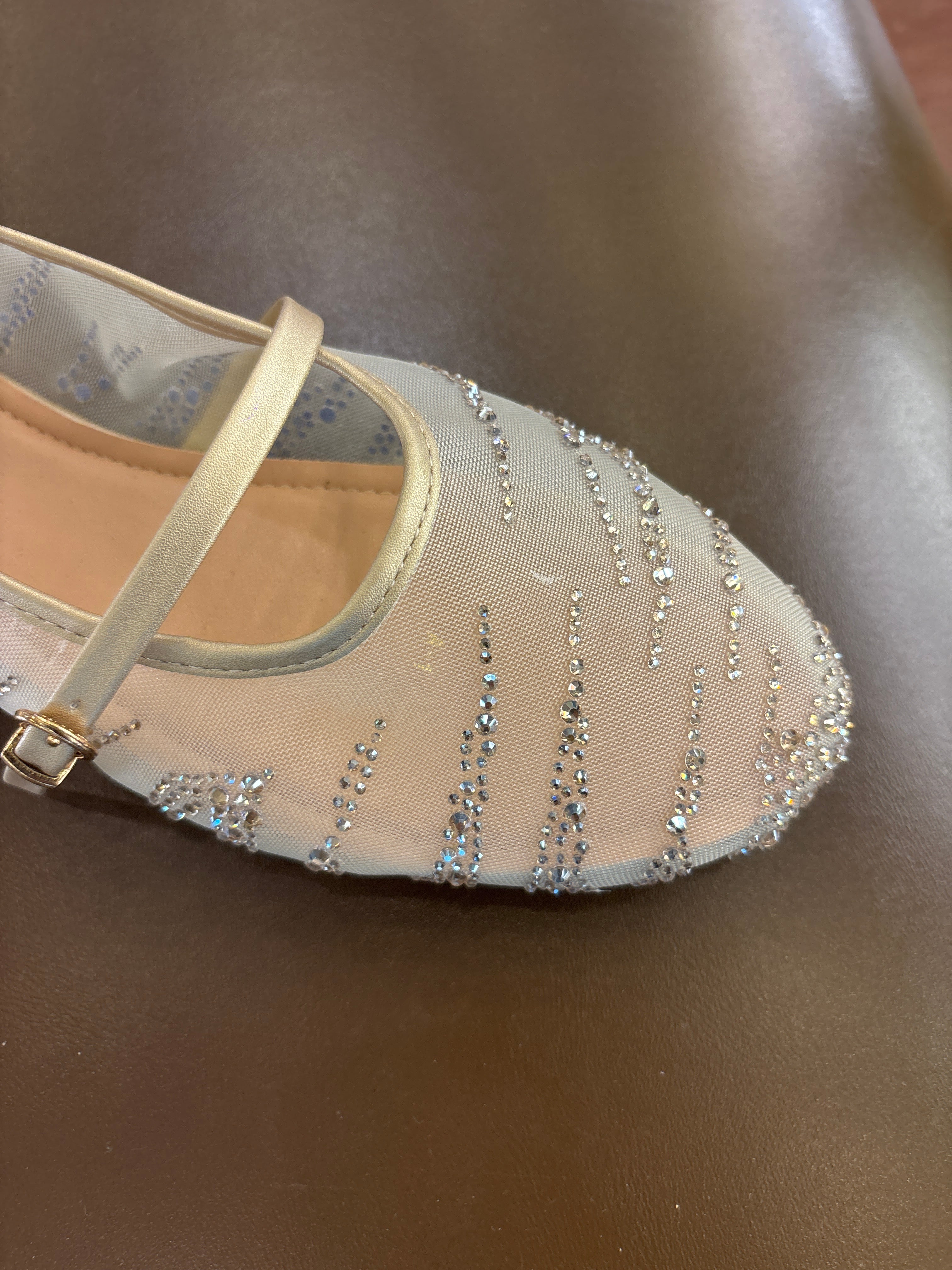 Tessa Premium Embellished Flat Mary Jane Ballerinas