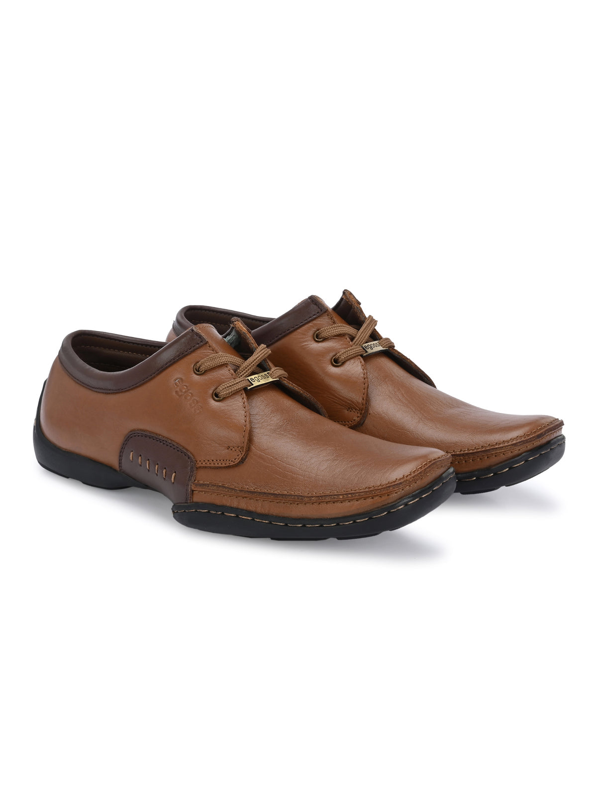 Isakov Leather Casual Stitched Derby Shoes