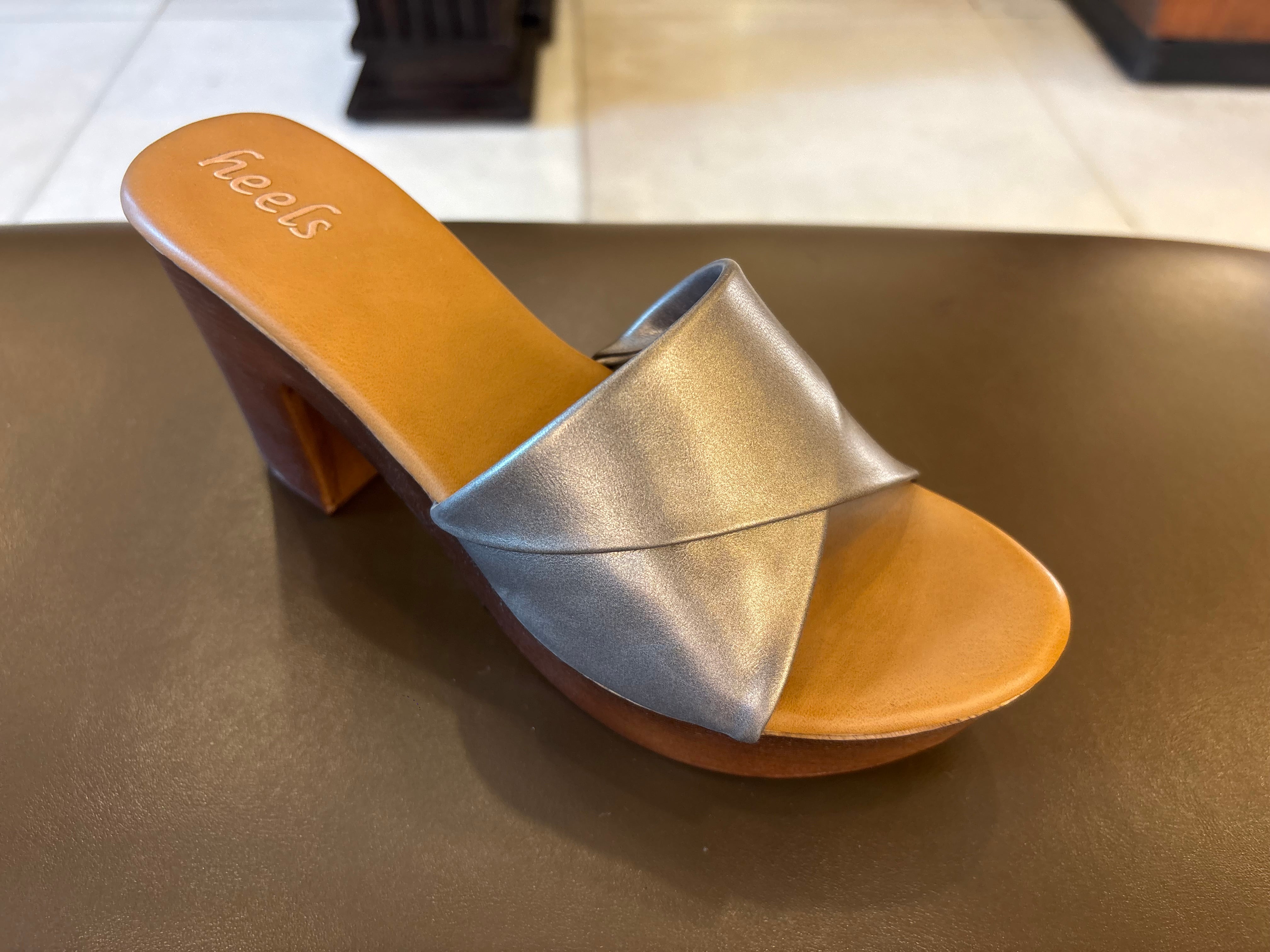 Kim Platform Peep Toe Block Heels Grey - The Heels India