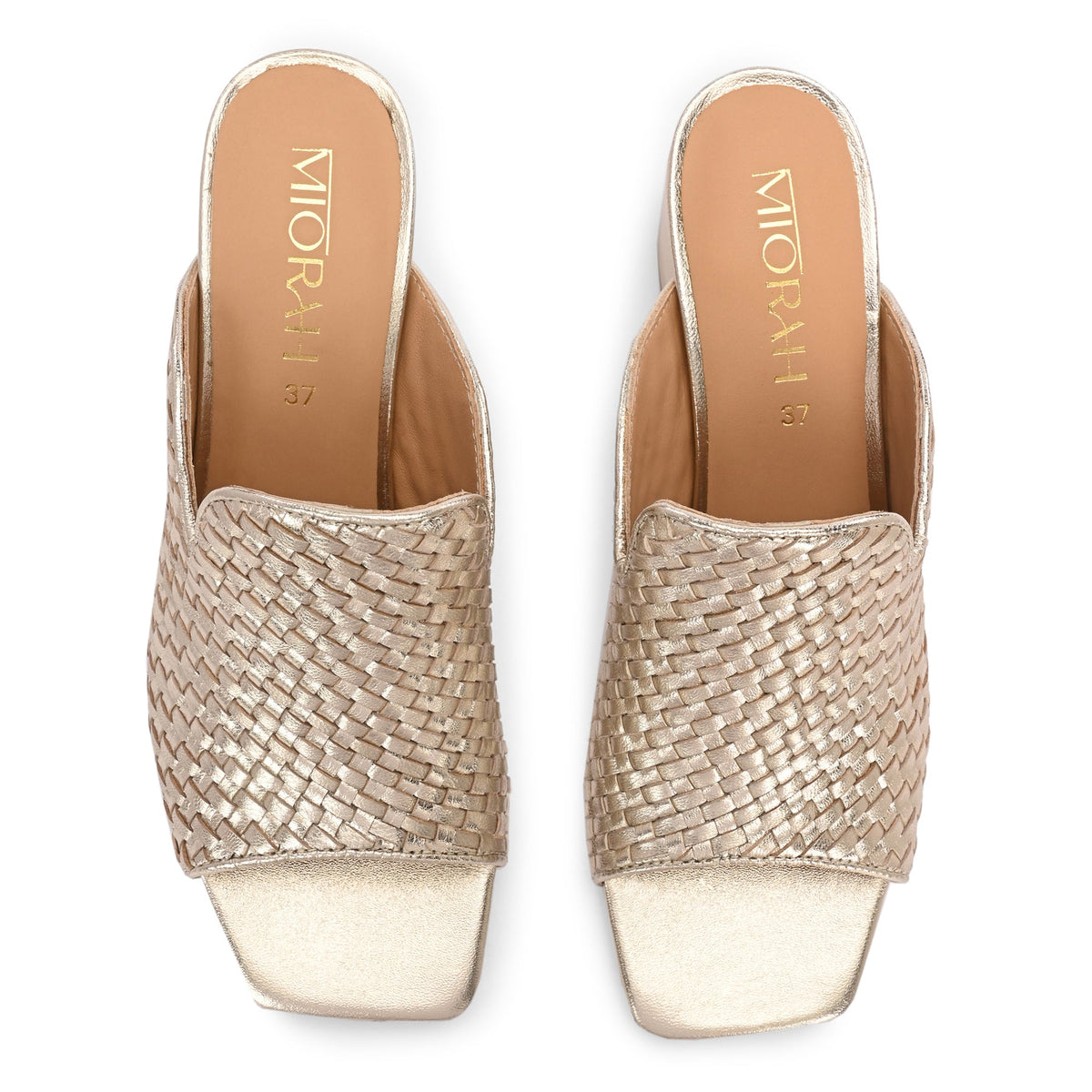 SAANJH Leather HandWoven Block Heels