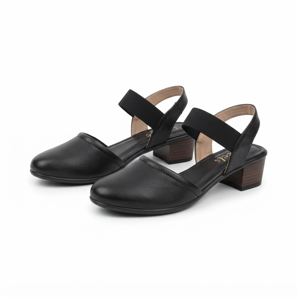 Marcia 2.0 Mini Leather Block Heel Pumps in Black – view 2