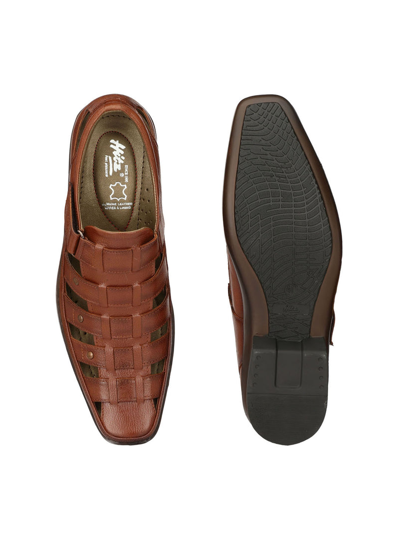 Mavro Tan Leather Roman Sandals HT