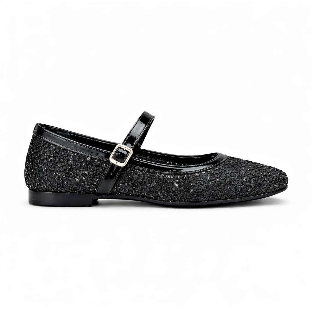 Olivia Premium Mesh Flat Mary Jane Ballerinas