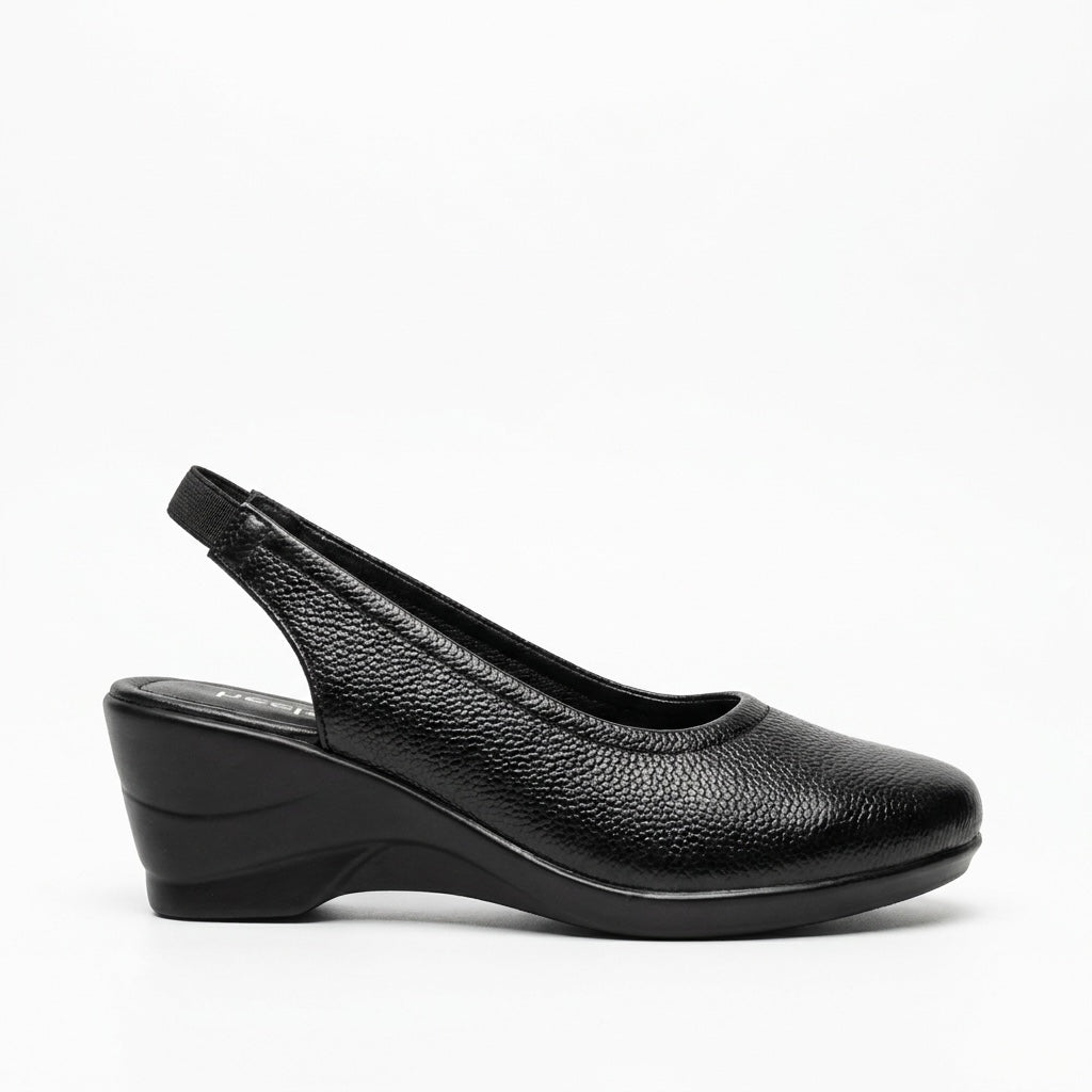 Marcia Leather Slingback Wedge Ballerinas