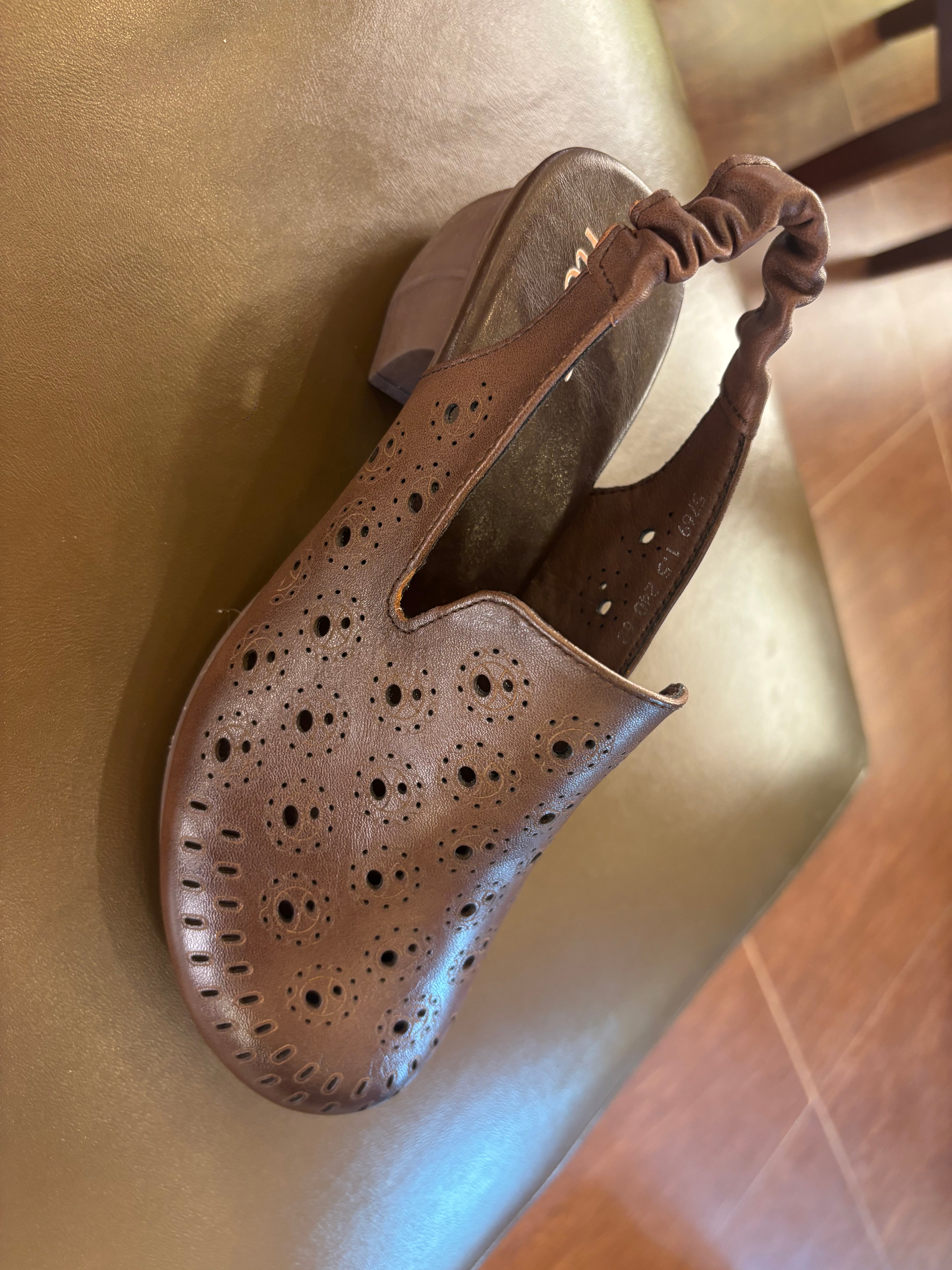 Sakina 2.0 Premium Leather Perforated Slingback Summer Sandals
