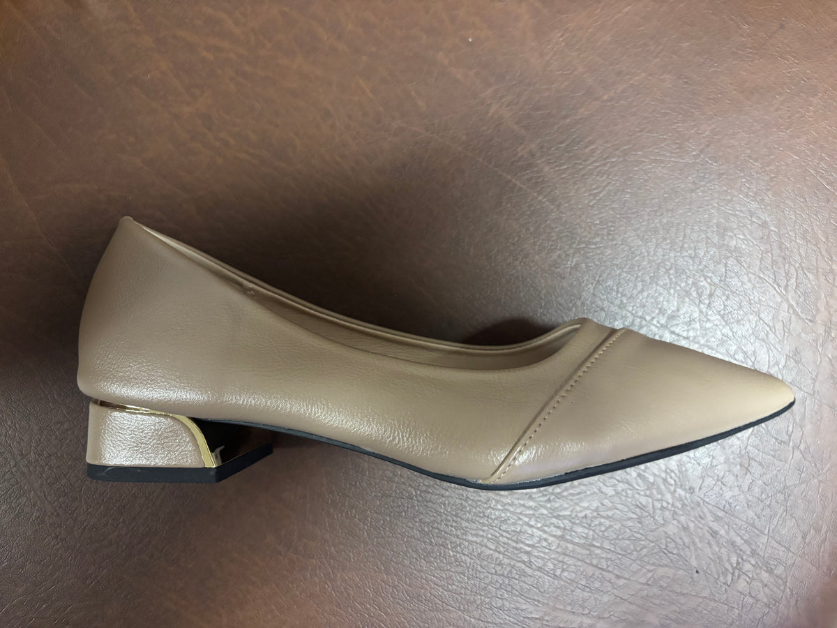 Hailey Swirl Pointed Mid Heel Ballerinas