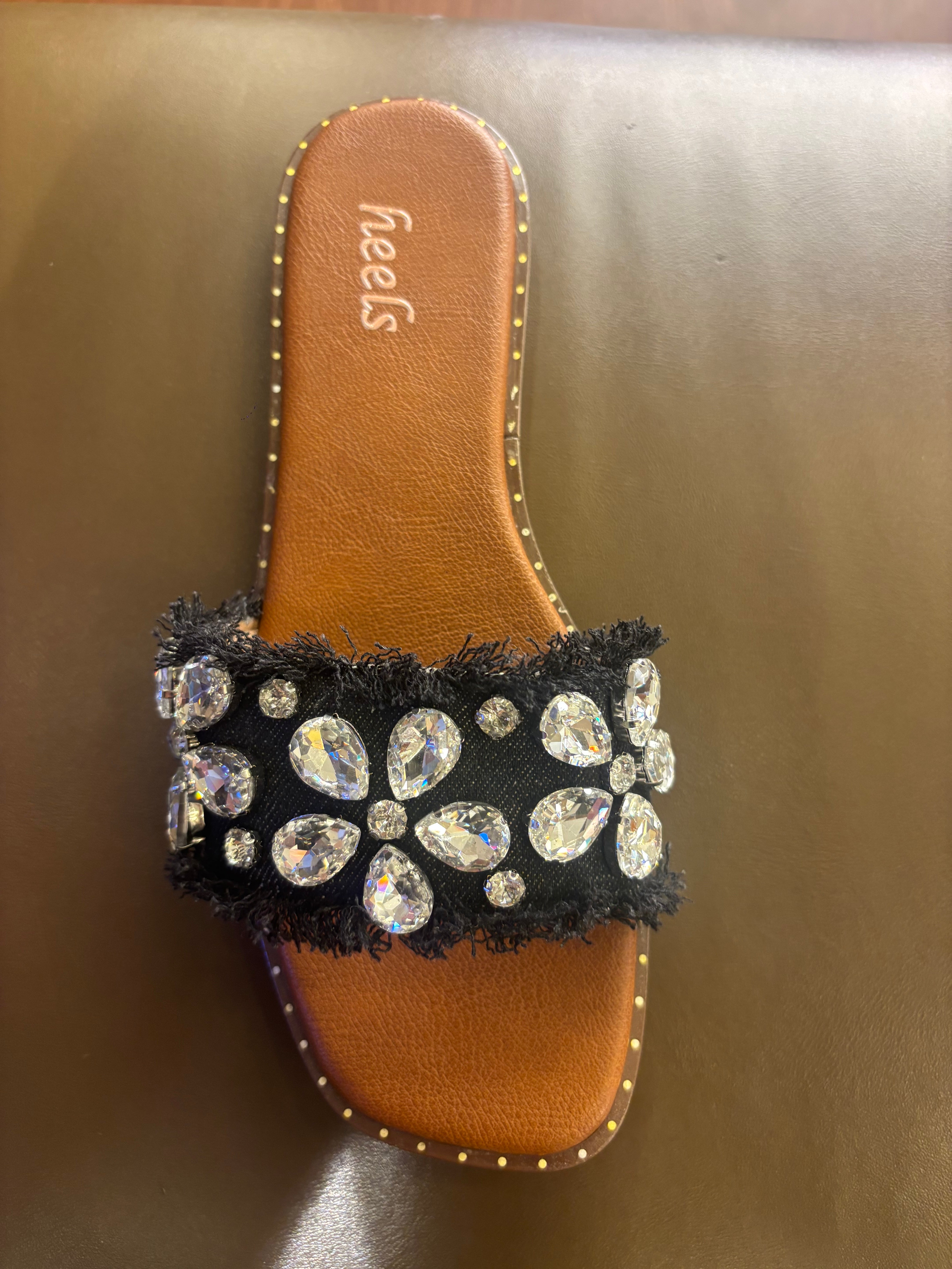 Kiya Embellished Summer Flat Sliders