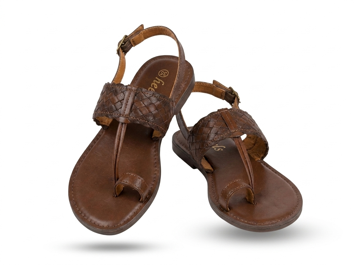 Venezia Woven Leather Flat Sandals
