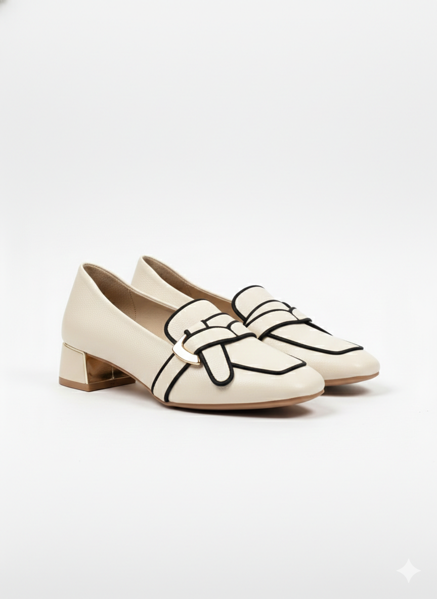 Belinda Premium Knotted Block Heel Loafers - The Heels India