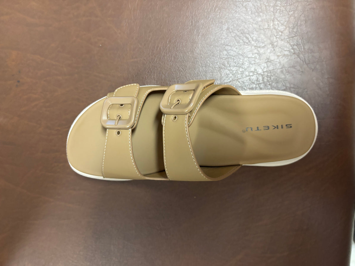 Suzy Lite Comfort Chunky Summer Slippers in Tan - The Heels India