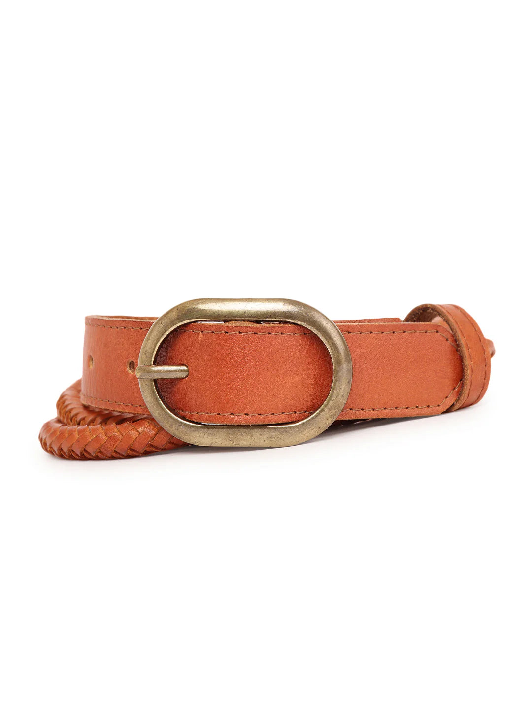 Tan Rope Belt in Leather