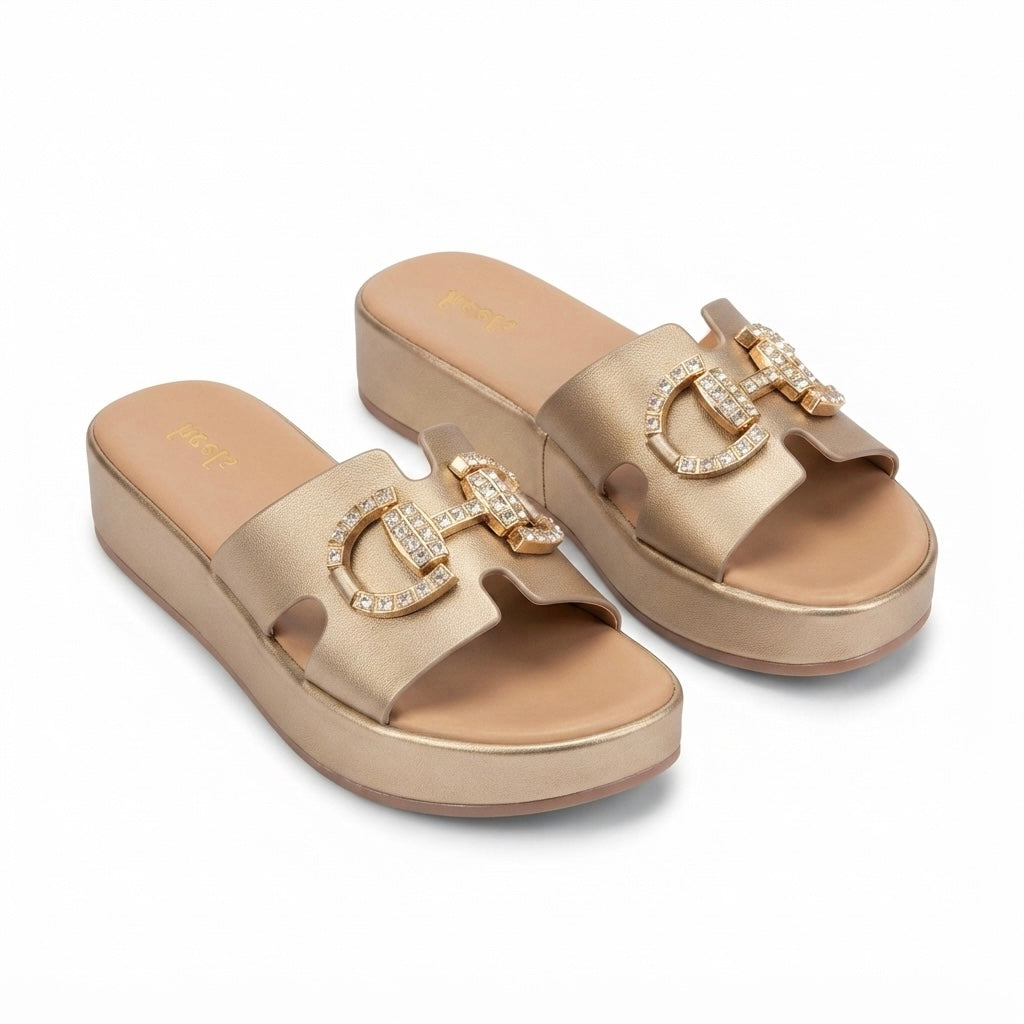 Layla Premium Cushioned Wedge Sliders