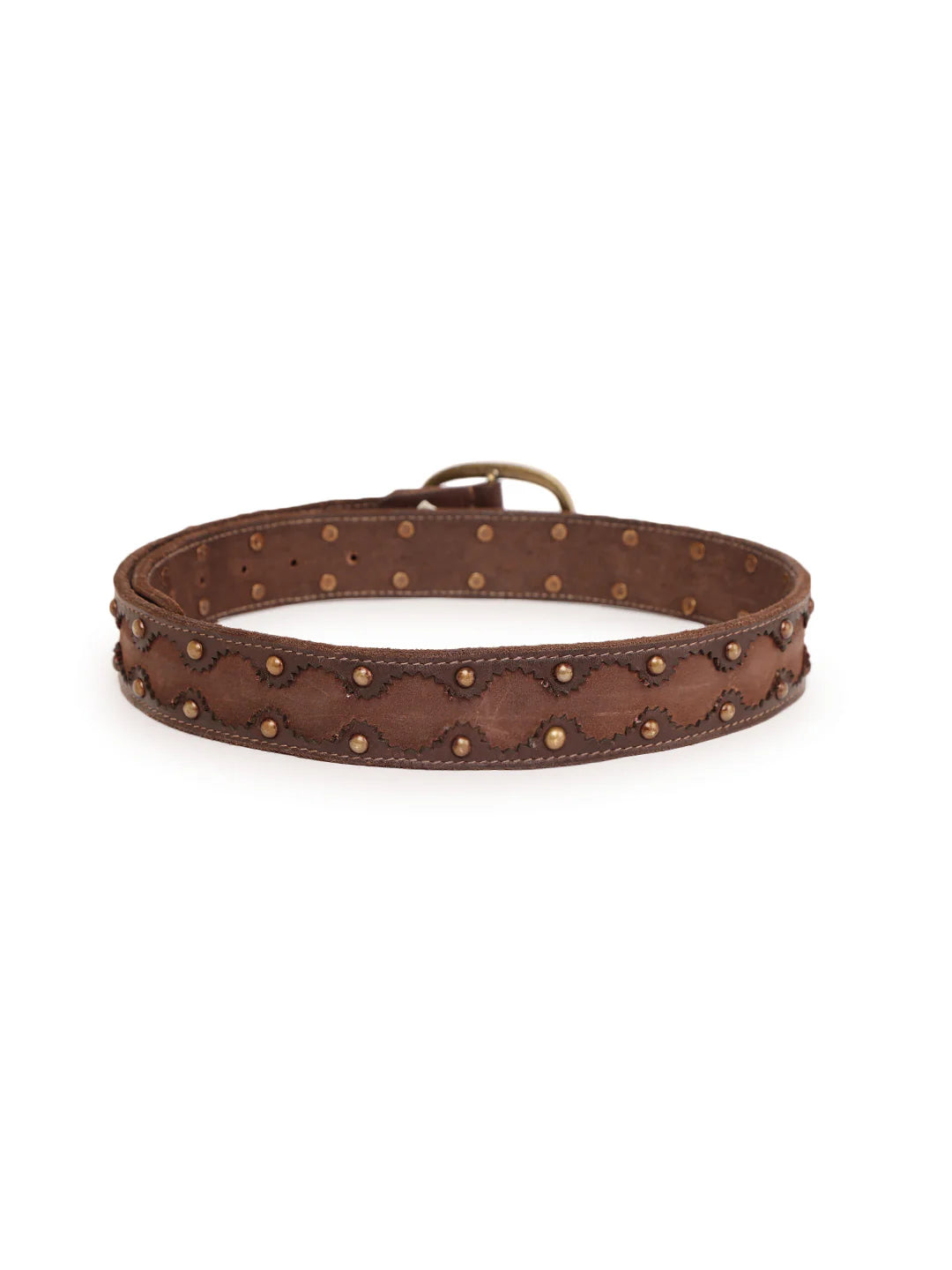 Brown Cutwork Medium width Jeans Belt