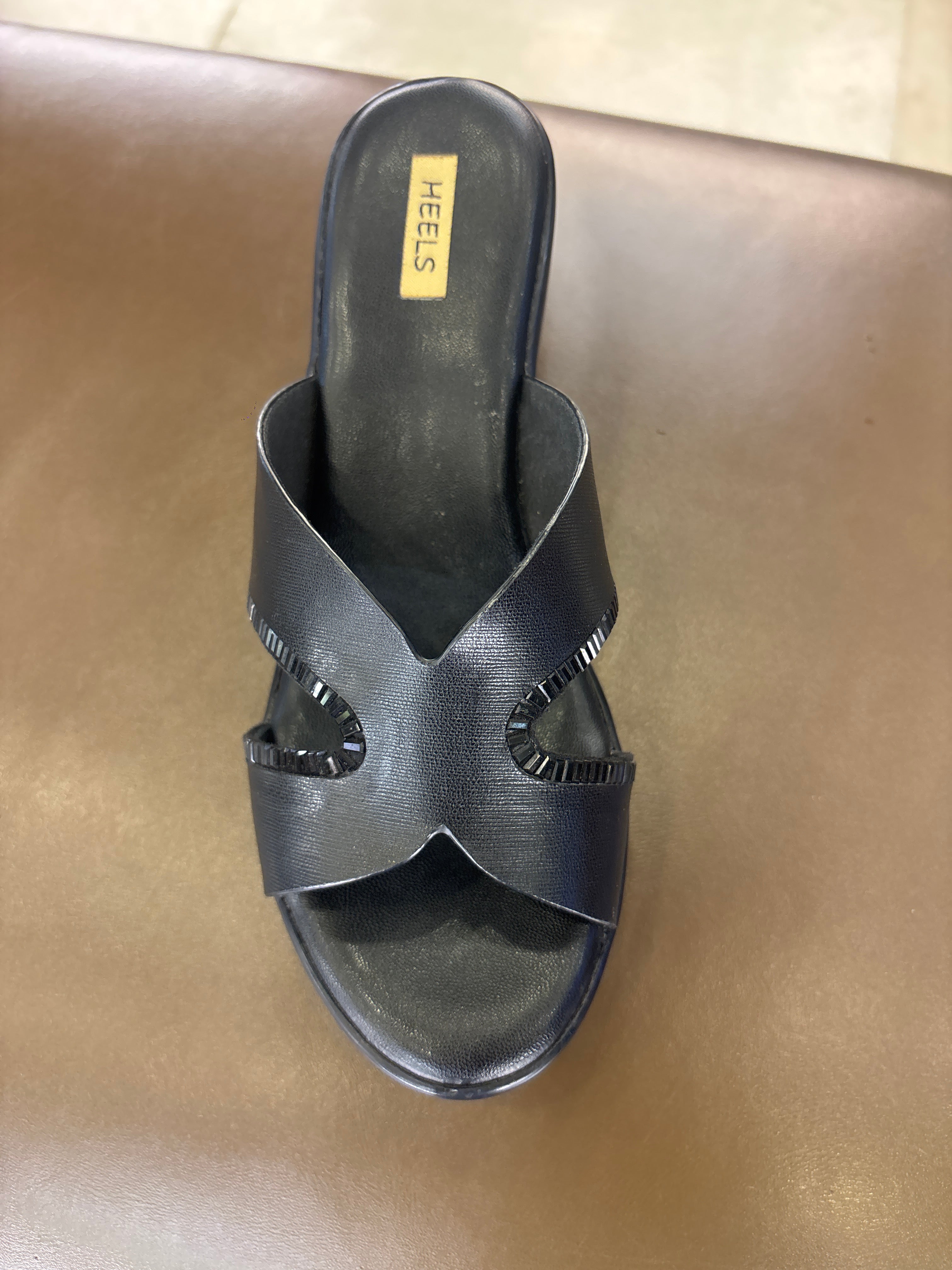Claire Embellished Wedge Peep Toe Heels