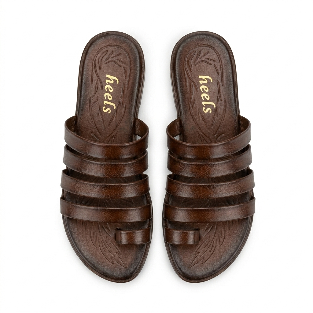 Joy Leather Thumb Strap Flat Slippers