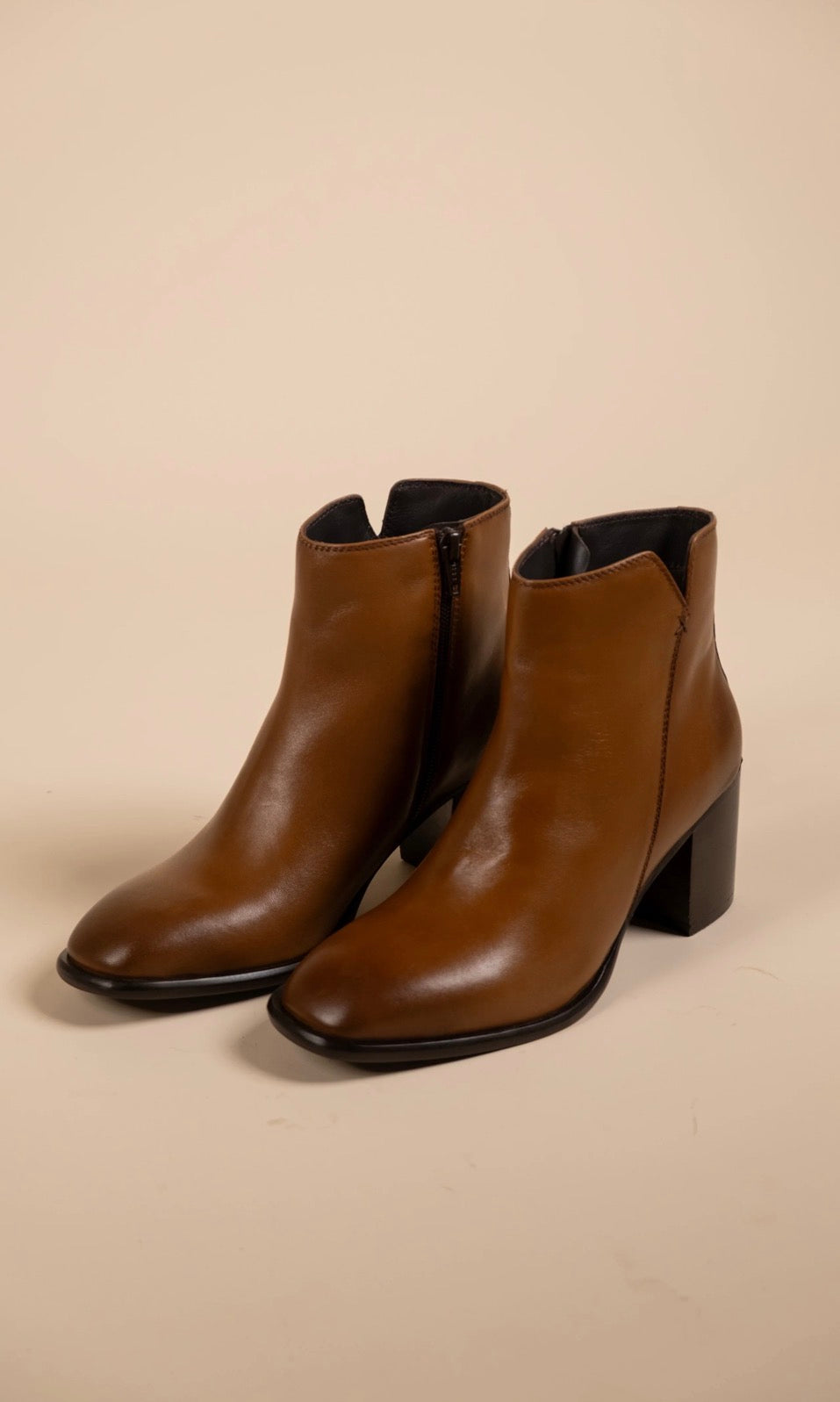 LUNA Luxury Leather Block Heel Winter Boots