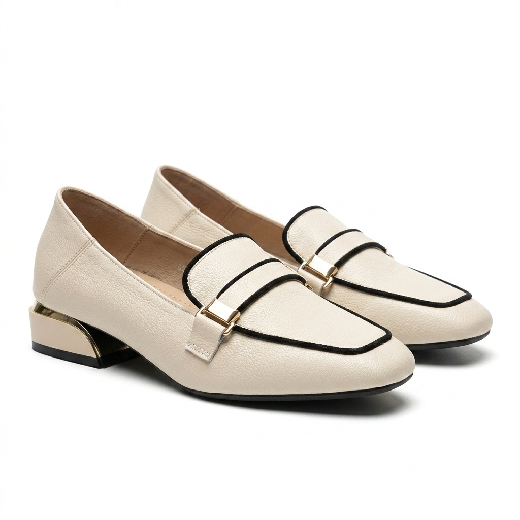 Melrose Premium Strap Block Heel Loafers