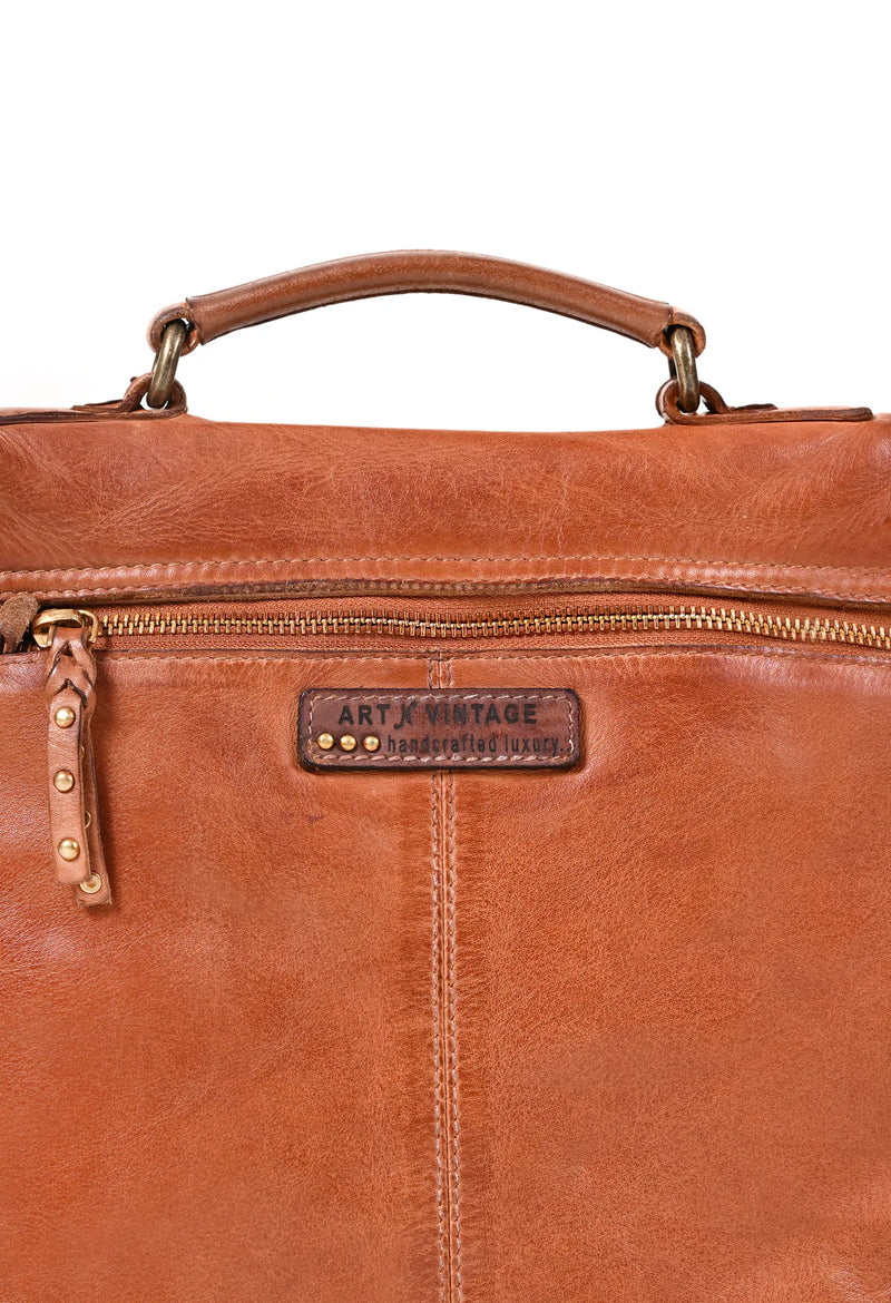 Nathan : Real Leather Tan Crossbody Bag
