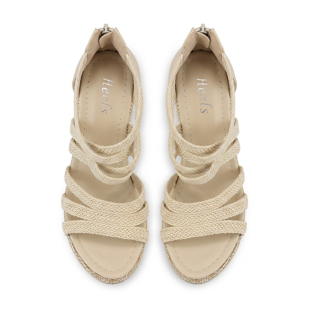 Lauren Crochet Jute Wedge Gladiator Sandals - The Heels India