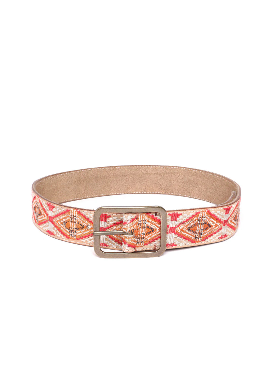 Beige Womens Genuine Leather Belt