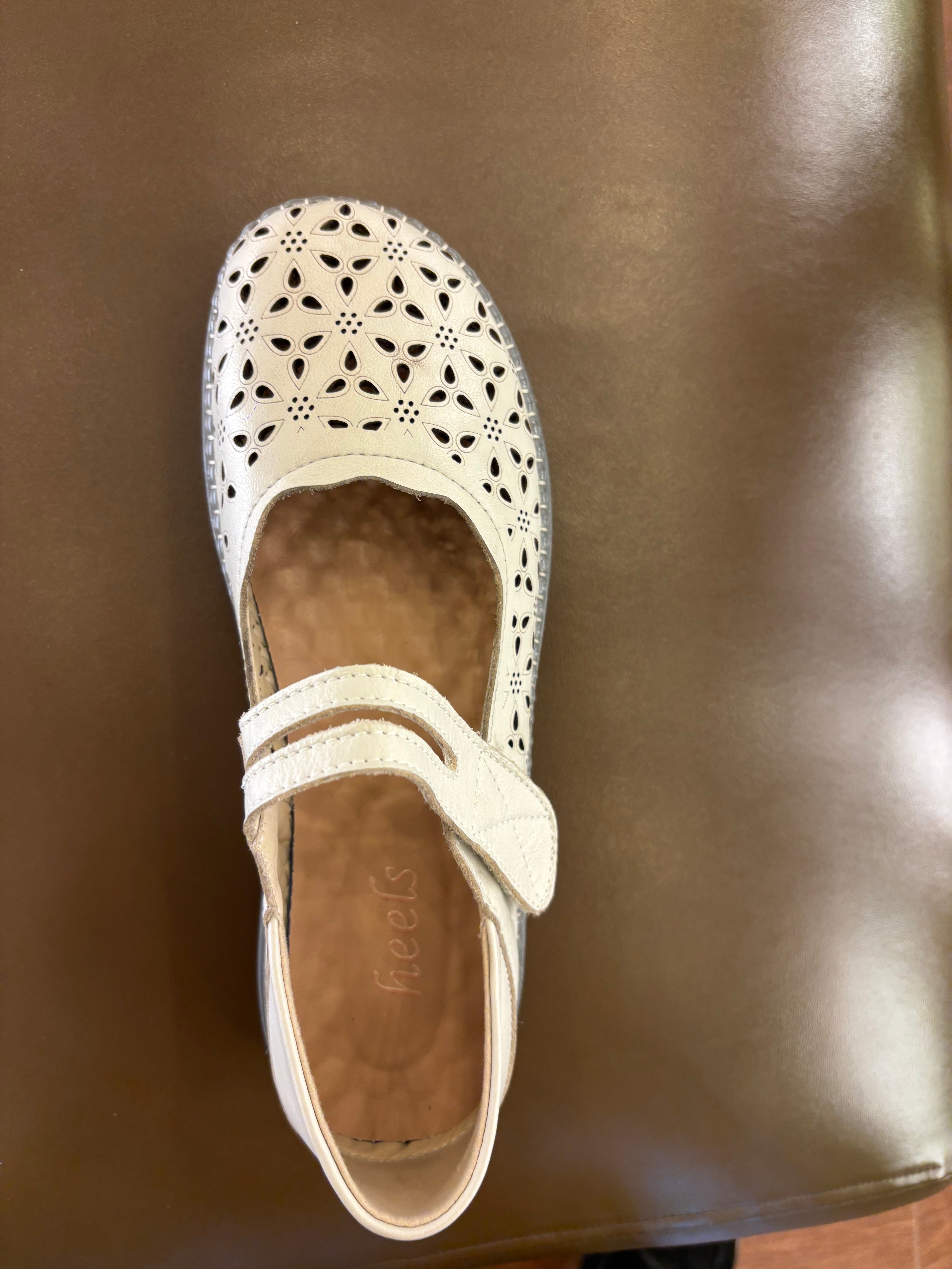 Crimson Leather Velcro Strap Perforated Cushioned Loafers