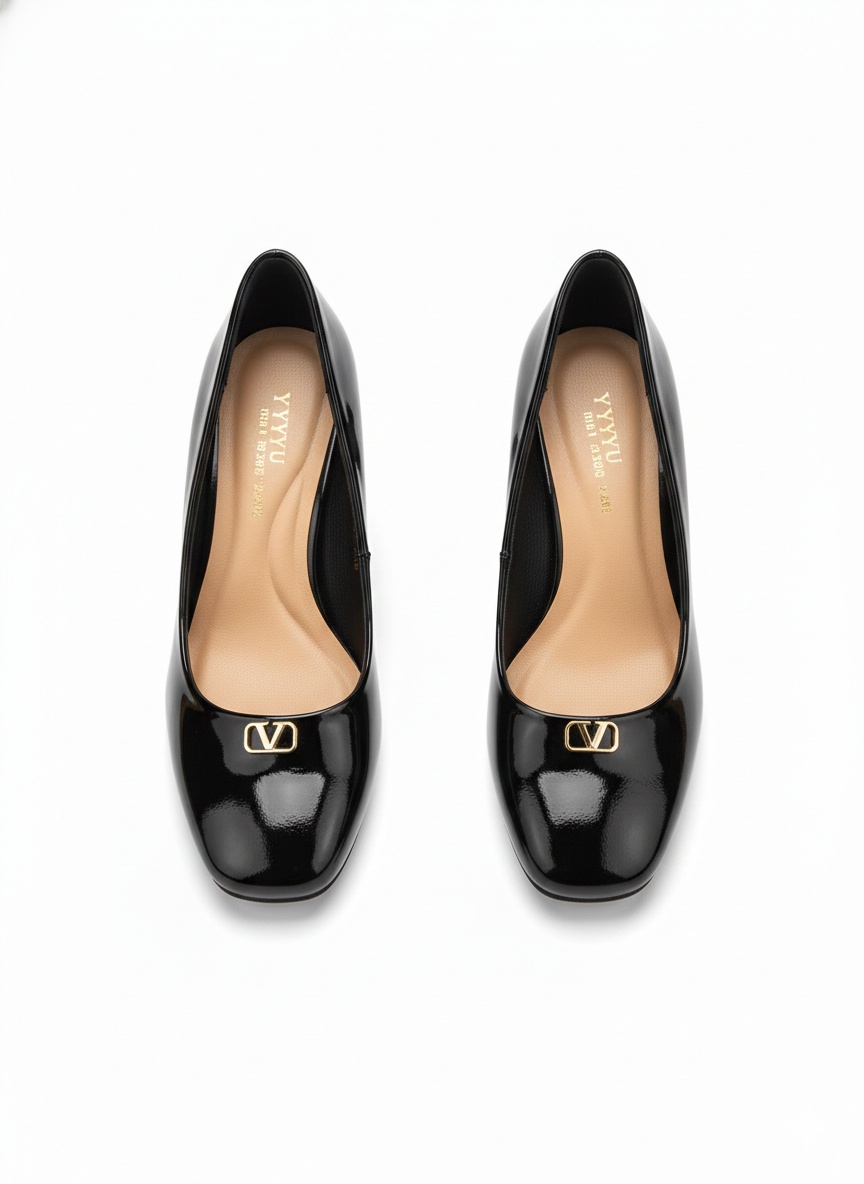 Erica Premium Patent Leather Block Heels - The Heels India