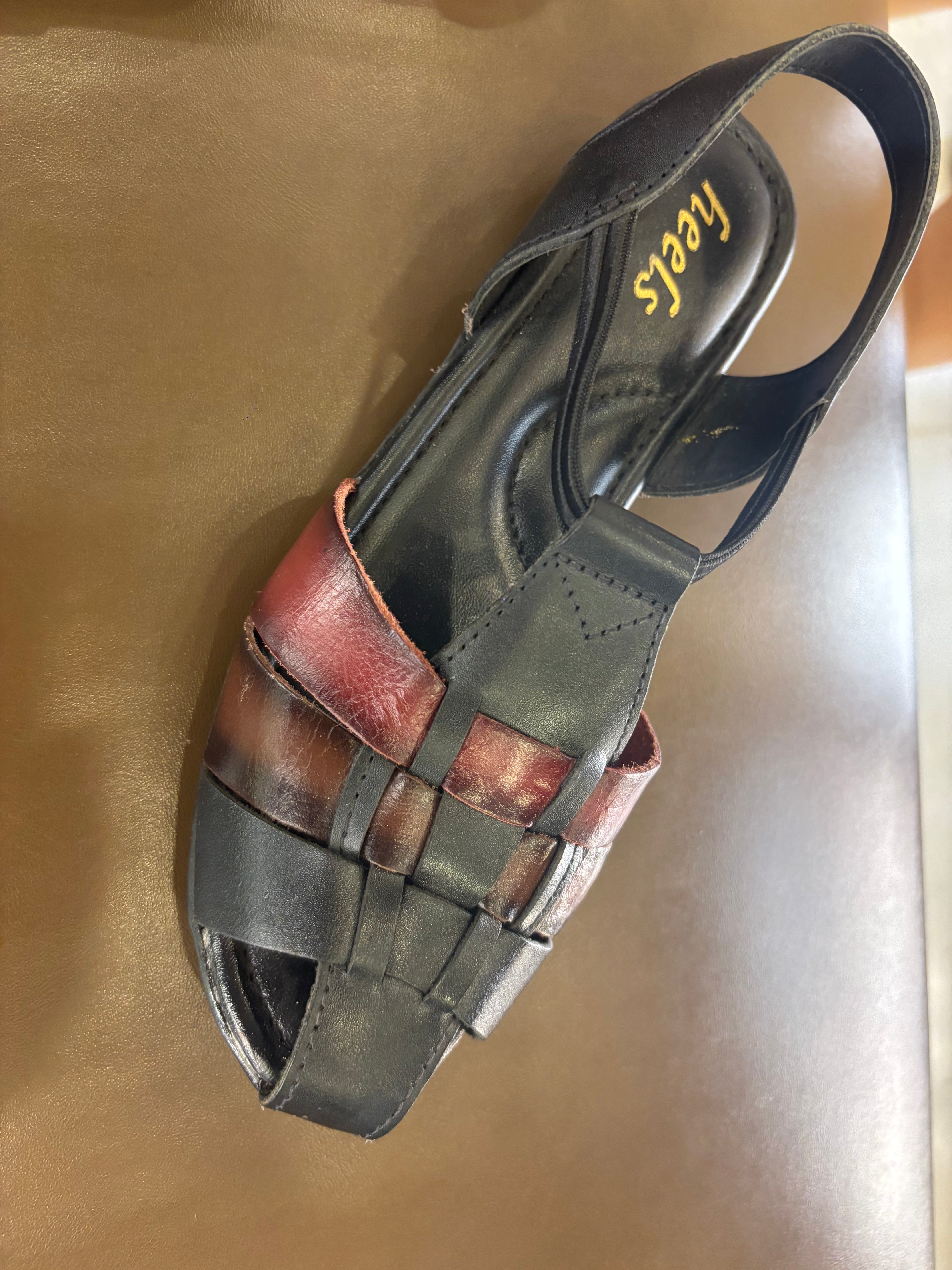 Alvira Ethnic Leather Roman Sandals