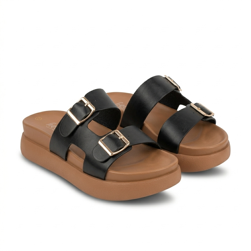 Ellie Double Strap Chunky Slippers