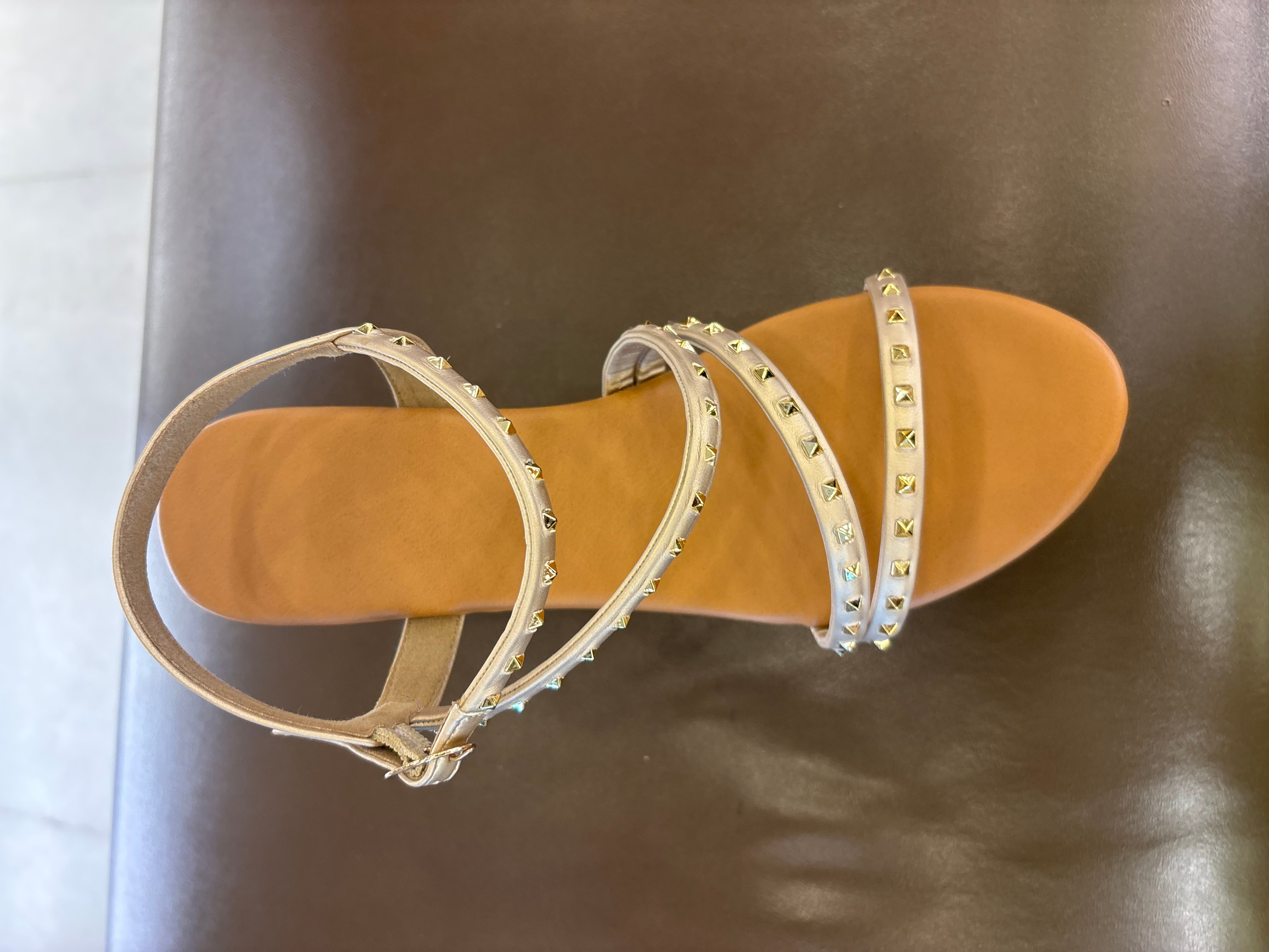 Brigette Studded Summer Platform Block Heel Sandals