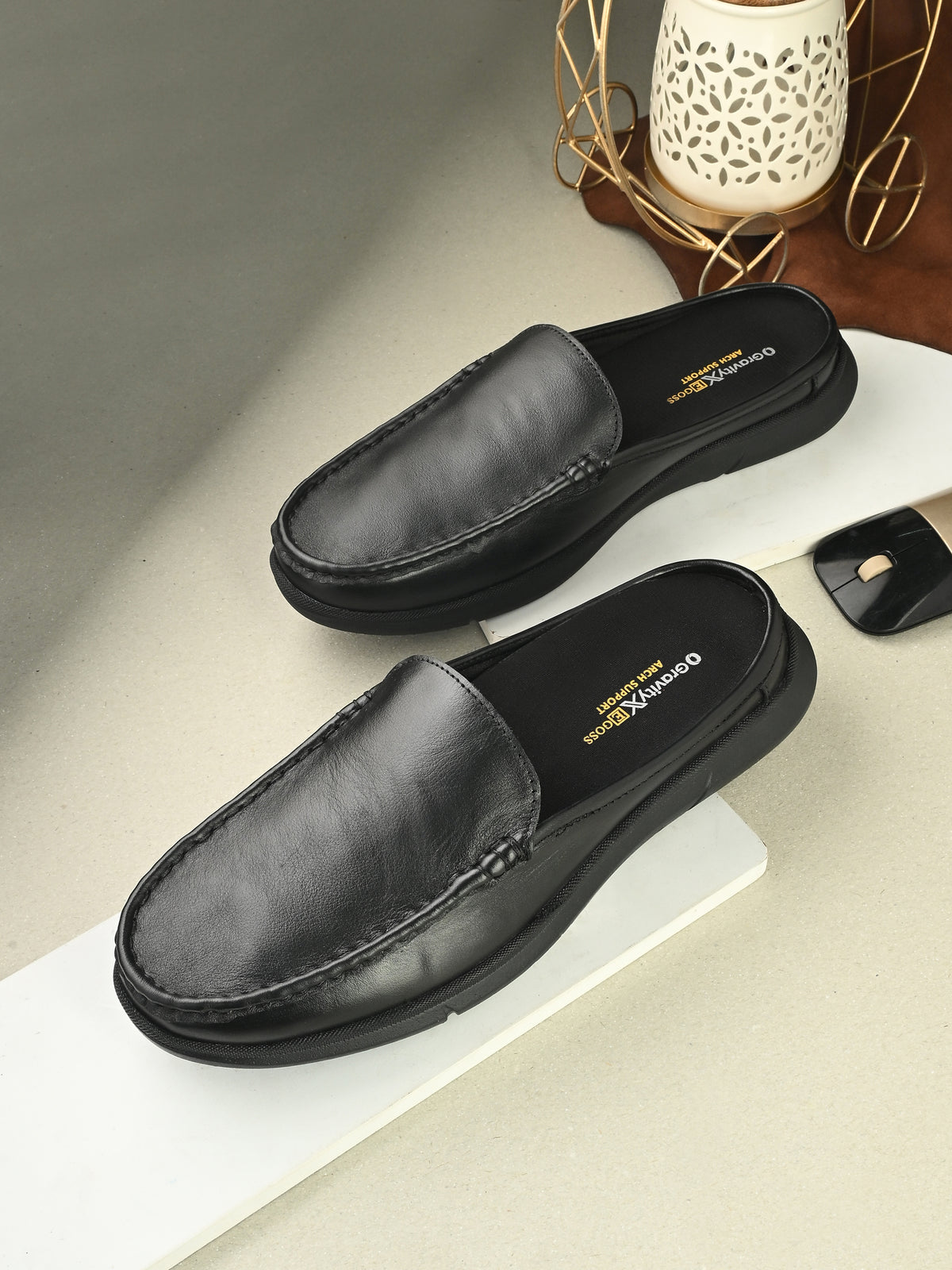 Zero Gravity Leather Slip-On Mules