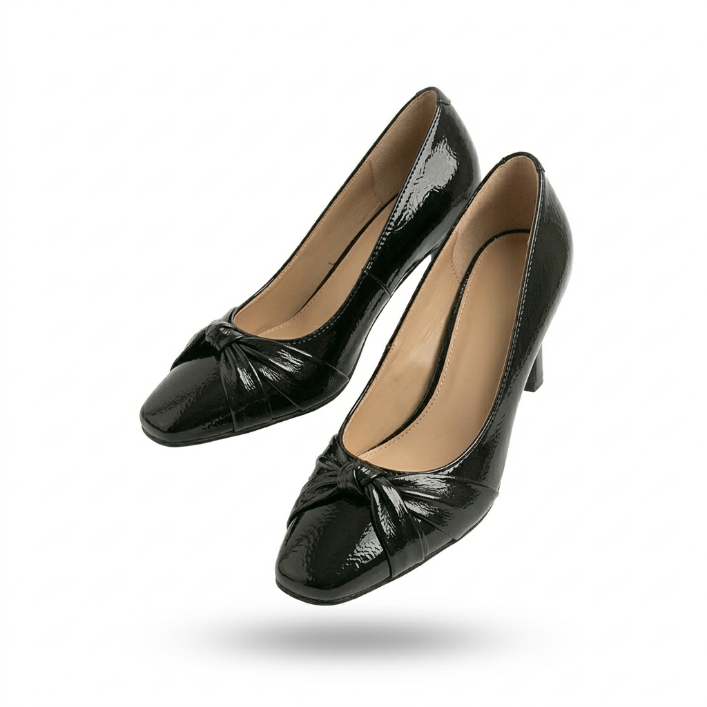 Evoria Premium Swirl Square Toe Block Heels