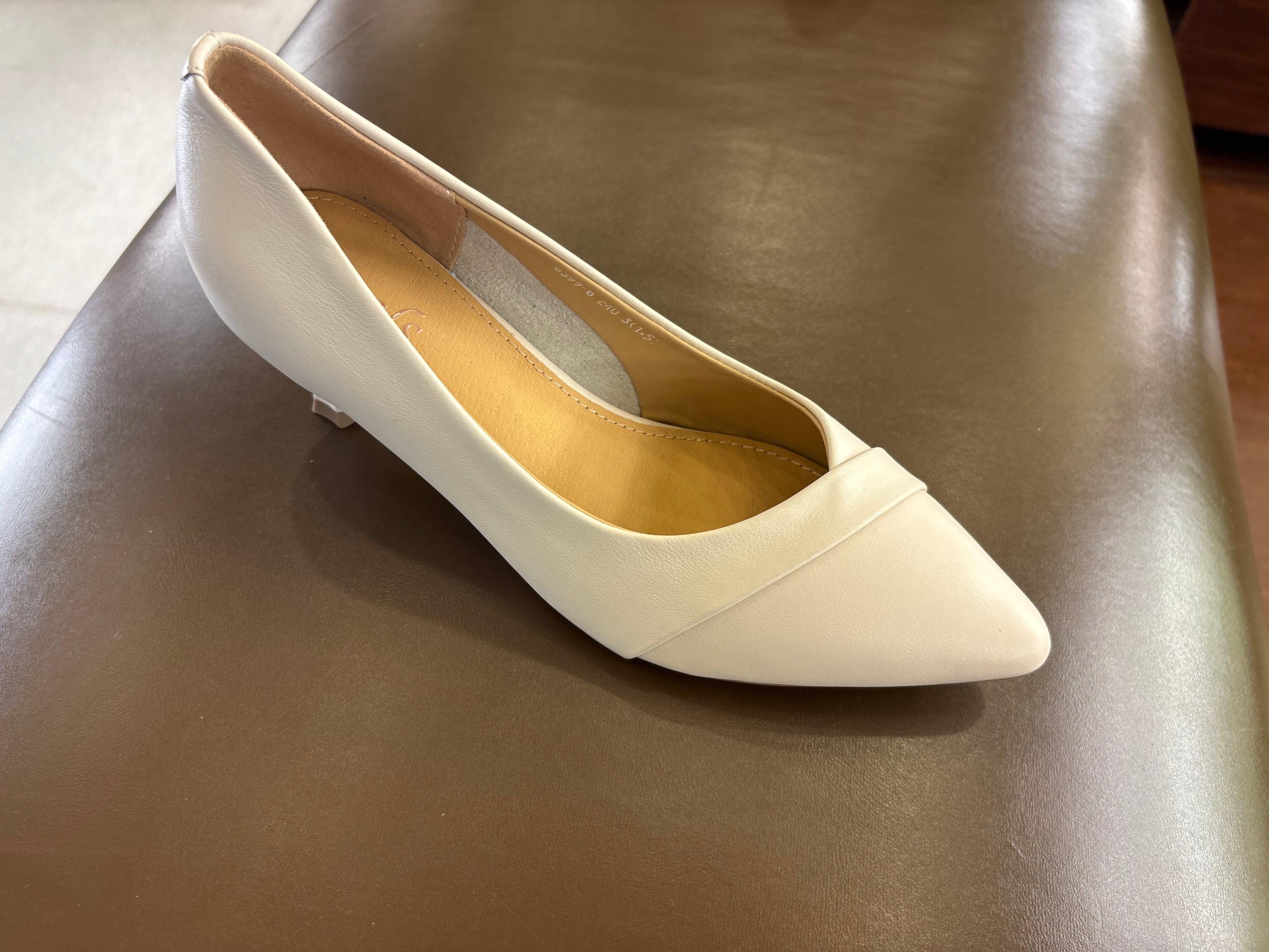 Alba Premium Leather Kitten Heel Stilettos