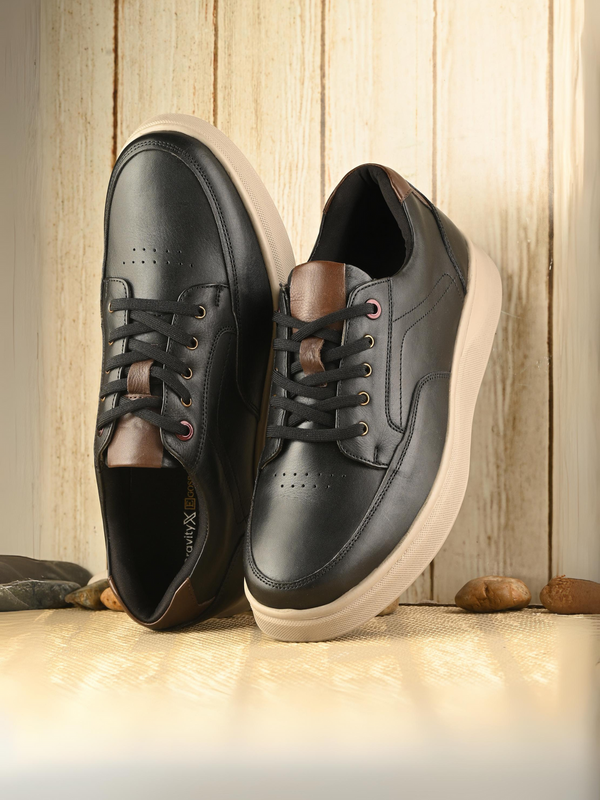 Zero Gravity 2.0 Mateo Black Leather Lace-up Sneakers